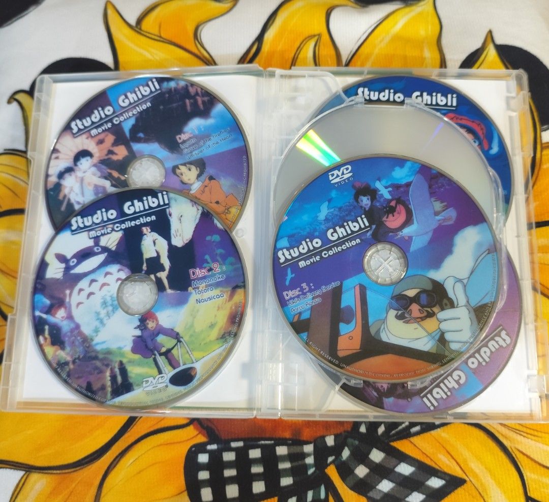 Studio Ghibli Movie Collection DVD (Category: CDs & DVDs) located in Quezon City. Submitted by yecosh (Listing ID 1371299259, Image 3). Description: Studio Ghibli Movie Collection DVD Haven't tested again as we don't have a DVD Player anymore so we don't know the current condition of the DVDs Can be used as a collection As is, where is. Buy with caution. Non-returnable / non-refundable.
