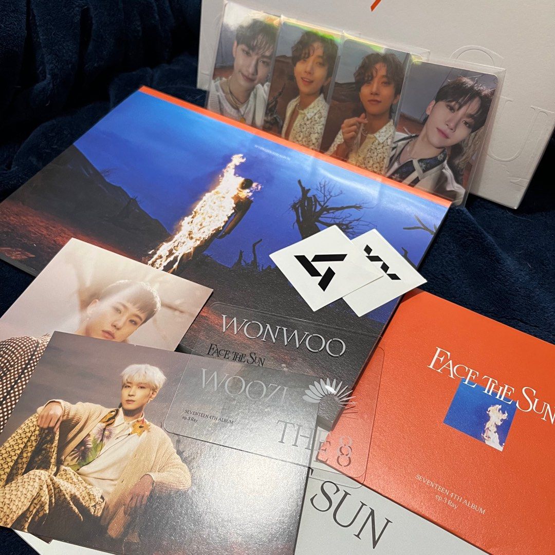 UNSEALED SVT FACE THE SUN Ray Ver. (Category: K-Wave Merchandise) located in Rodriguez. Submitted by usrkjn (Listing ID 1371191883, Image 1). Description: WTS LFB Face the Sun Ray version - unsealed / good condition - onhand / no rush shipping - PAYO / 1week res. - SF is not included 900 #svt #fts ray ver #scoups #joshua #jeonghan #woozi #wonwoo #junhui #dk #mingyu #seungkwan #hoshi #vernon #dino #the8.