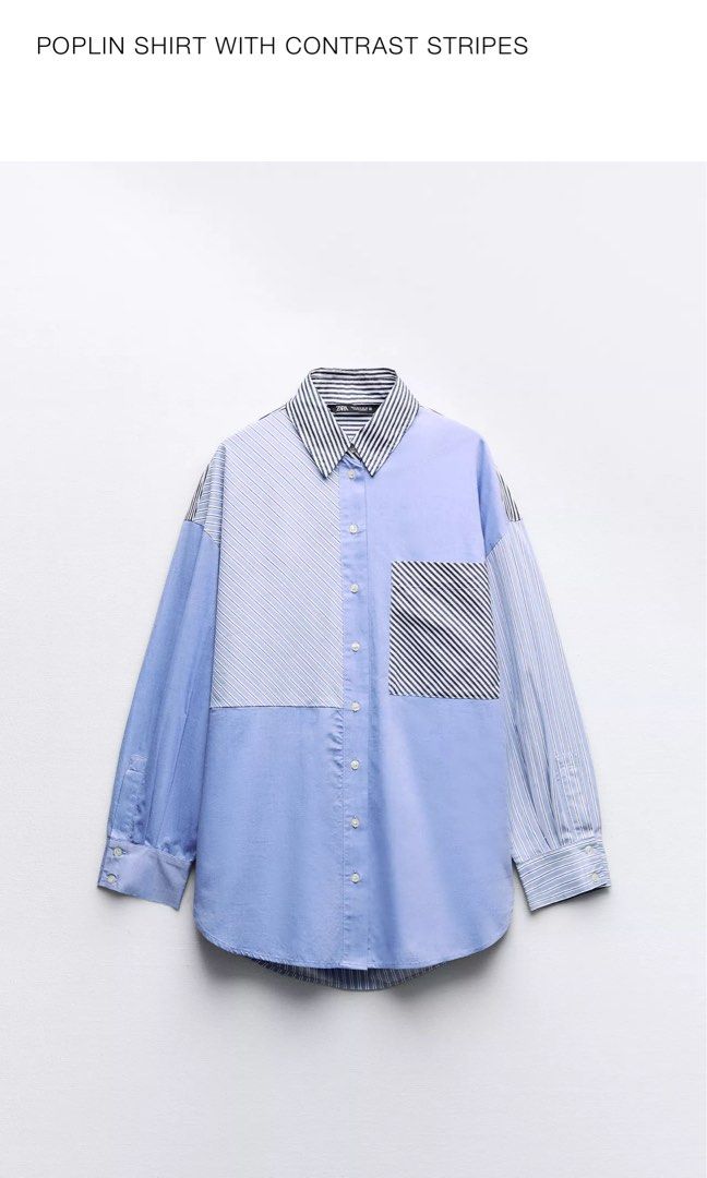 ZARA poplin shirt with contrast (Category: Shirts) located in Manila. Submitted by itsbeasy (Listing ID 1371307777, Image 2). Description: ORIG PRICE: 2,495php Purchased on sale: 1,495php .