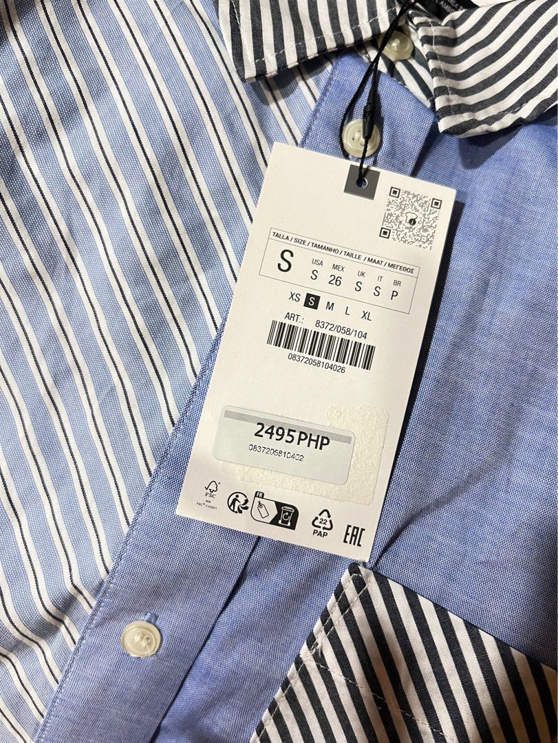 ZARA poplin shirt with contrast (Category: Shirts) located in Manila. Submitted by itsbeasy (Listing ID 1371307777, Image 3). Description: ORIG PRICE: 2,495php Purchased on sale: 1,495php .