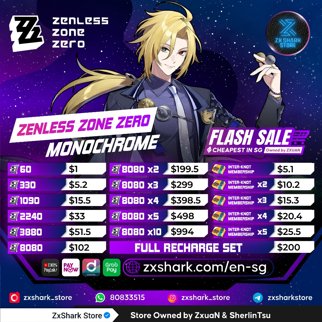 101% Cheapest Zenless Zone Zero Top Up Via UID & Server [NO LOGIN INFO ...