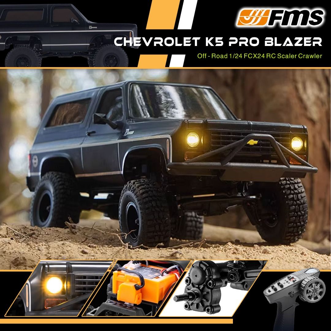 可順豐速遞 | 全新 FMS 黑武士版 1:24 Chevrolet K5 Pro blazer 皮卡車 | 雪佛蘭 | 無刷版本 | 2段速 ...