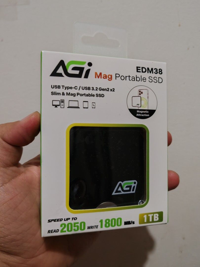 AGI EDM38 Mag Portable SSD (Category: Hard Disks & Thumbdrives) located in Makati City. Submitted by littlelion2018 (Listing ID 1371374211, Image 1). Description: Brand new. Boxed and sealed..