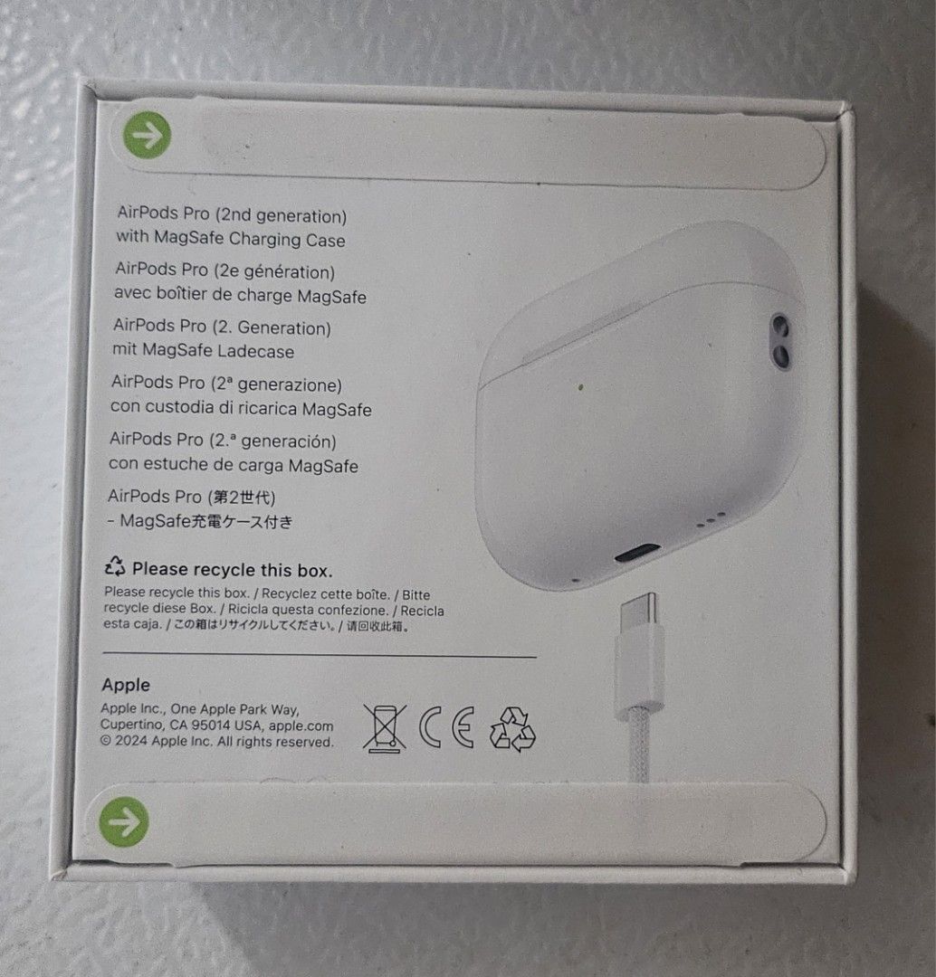 Apple Airpods Pro 2 Gen 2 (Category: Headphones & Headsets) located in Singapore. Submitted by dmane70 (Listing ID 1371440299, Image 2). Description: Brand new Apple Airpods Pro 2 USB C comes with 1 year warranty Please note it's with new manufacturing date so more battery life unlike other pieces on the market..