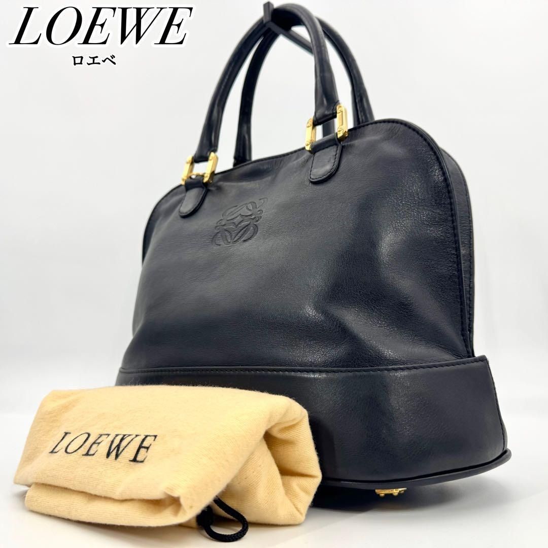 Authentic LOEWE Anagram Vintage Handbag Mini Boston Black, Luxury, Bags ...