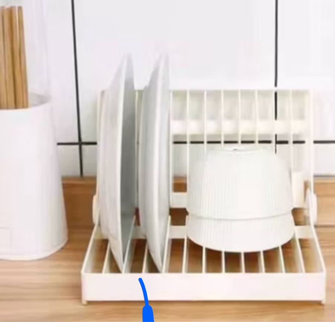 Dish storage/drying rack for sale! (Category: Other Kitchenware & Tableware) located in Cavite. Submitted by bige_mati (Listing ID 1371516489, Image 2). Description: Dish storage/drying rack 📌 Foldable and can be unfolded up to 180 degrees 📌 Each rack can hold up to 12 plates in diameter between 12 to 25 cm and thickness up to 1.5 cm 📌 If rack is unfolded (180 degrees), can be used as a drying shelf for cups, bowls and small kitchen utensils �