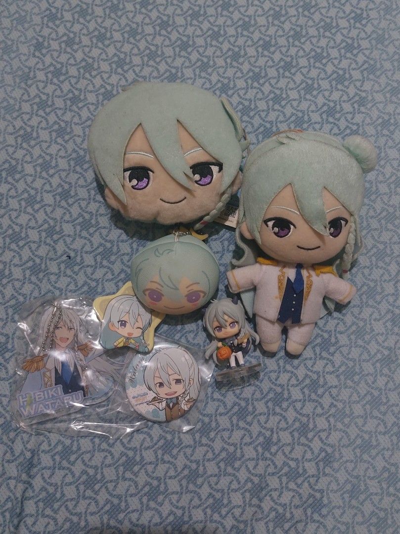 Ensemble Stars Hibiki Wataru Set (Category: Plushies & Soft Toys) located in Paranaque City. Submitted by clcgshopp_ (Listing ID 1371522777, Image 1). Description: WYSIWYG hibiki plush has issues but the rest all good MOP: GCASH/MAYA/BANK TRANSFER MOD: J&T/SDD LOC: PARAÑAQUE CITY.