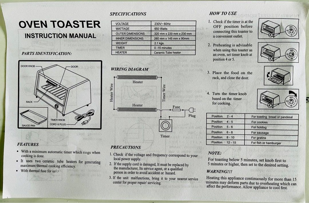 EUREKA OVEN TOASTER EEOT-0.6L (Category: Ovens & Toasters) located in Davao. Submitted by skydiverjenzy (Listing ID 1371429518, Image 3). Description: 🙋🏻‍♀️Eureka Oven Toaster, EEOT 0.6L Easy to use Two quartz heating elements With plate 15 minutes timer with bell ring Wattage: 650 W Voltage: 230 V.