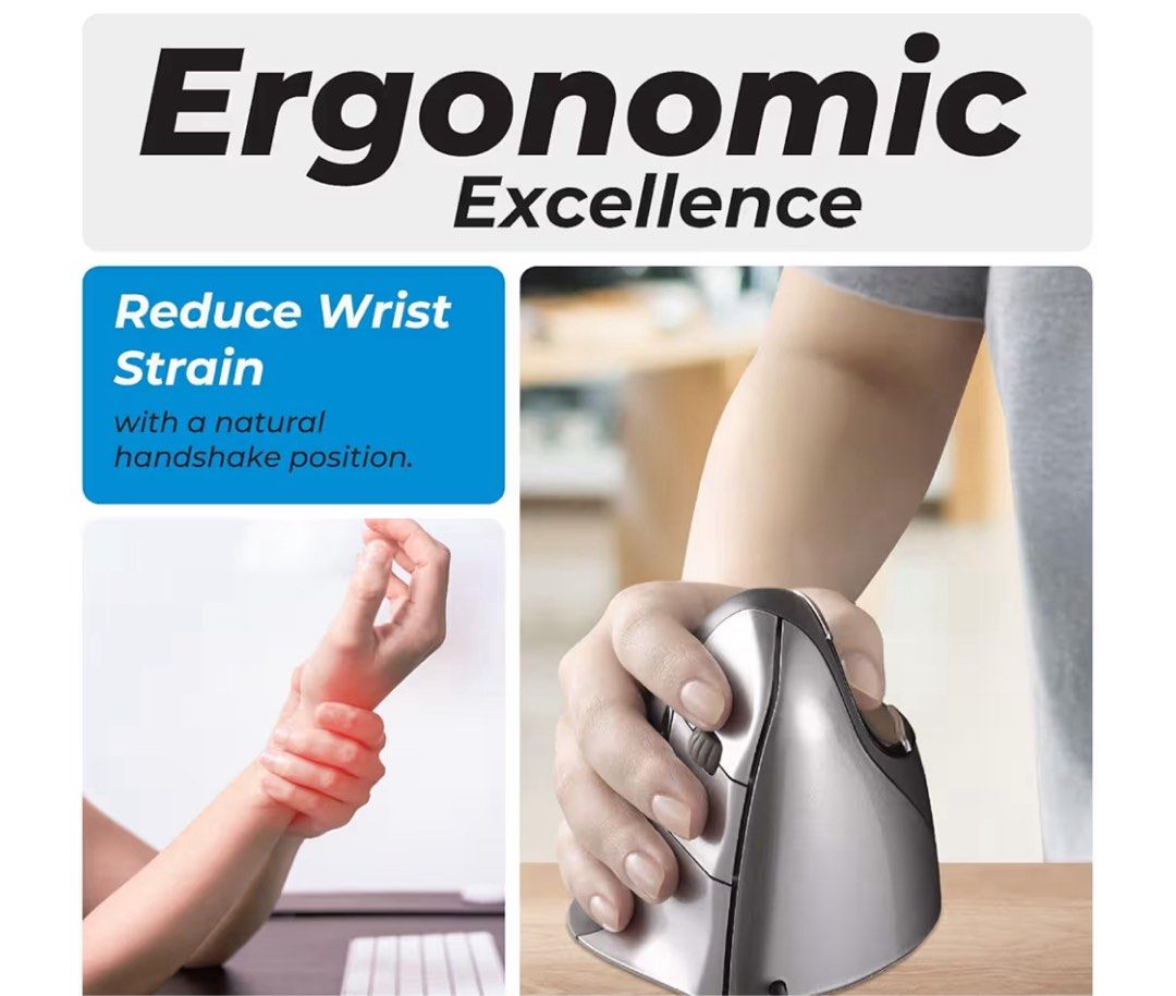 Evoluent VM4R VerticalMouse 4 Right Hand Ergonomic Mouse with Wired USB Connection (Regular Size.) The Original VerticalMouse Brand Since 200263205308612353111