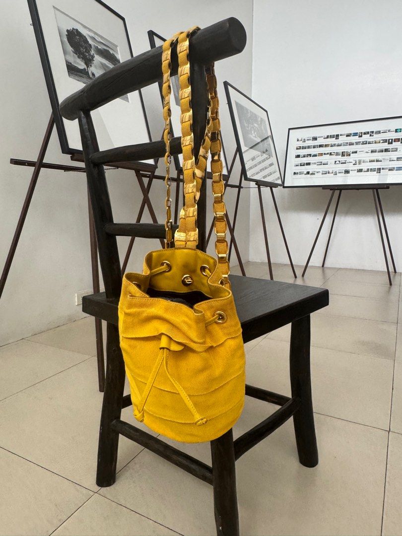 Ferragamo Mini Backpack (Yellow) (NEGOTIABLE) (Category: Luxury Bags & Wallets) located in Manila. Submitted by takemystuffbuymystuff (Listing ID 1371434766, Image 1). Description: Yellow and gold Ferragamo Mini Backpack. Lightly used. Price negotiable .