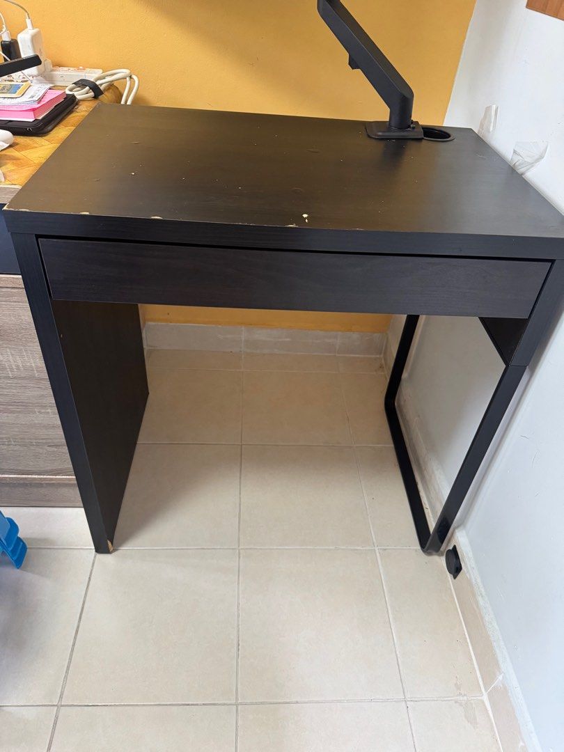 IKEA Study Table (Category: Tables & Sets) located in Singapore. Submitted by puvaneshwary (Listing ID 1371447307, Image 1). Description: Bought the study/ computer table from IKEA. Changing to another bigger table so selling it off. There are some minor damages which is obvious but the condition is still good and stable..