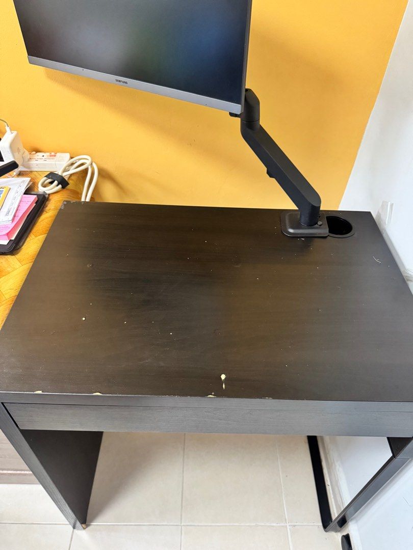 IKEA Study Table (Category: Tables & Sets) located in Singapore. Submitted by puvaneshwary (Listing ID 1371447307, Image 2). Description: Bought the study/ computer table from IKEA. Changing to another bigger table so selling it off. There are some minor damages which is obvious but the condition is still good and stable..