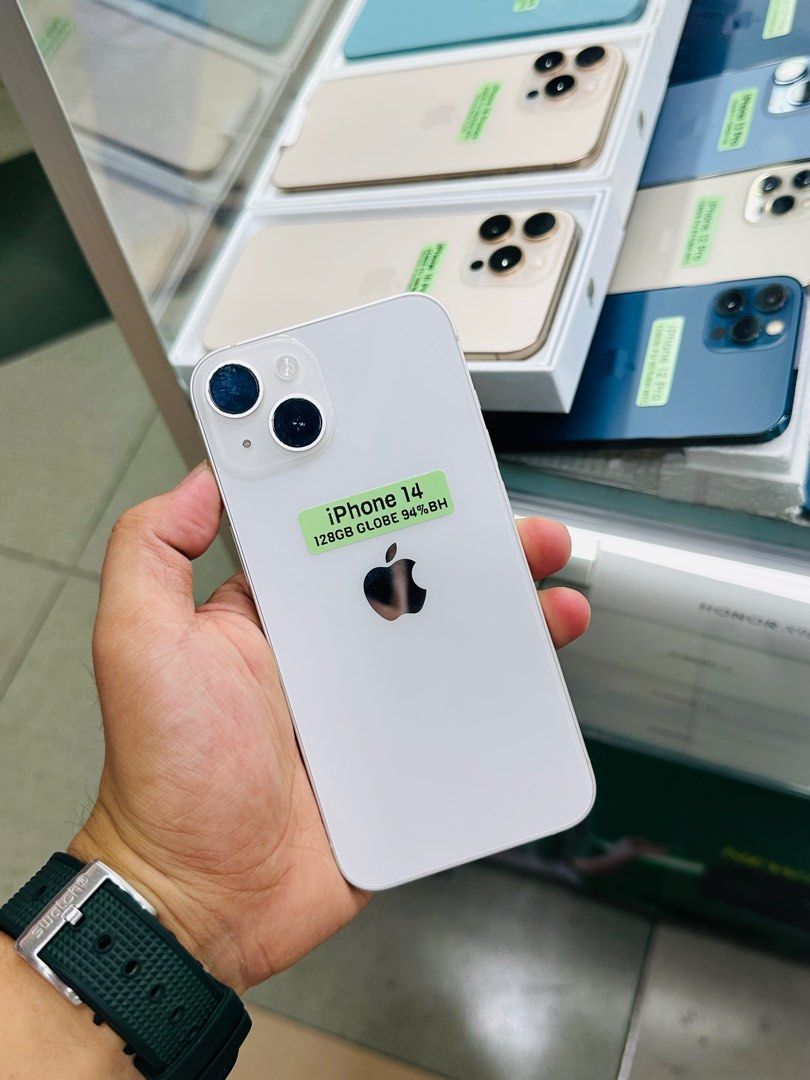 iPhone 14 128GB 94%BH Globelocked 99%smooth No issues (Category: iPhone 14 Series) located in San Juan City. Submitted by saabangadgetshop (Listing ID 1371452738, Image 2). Description: Onhand | Pre-owned iPhone 14 128GB GLOBELOCKED NTC APPROVED Battery Health 94% NO HIDDEN ISSUES NO HISTORY OF REPAIR 99%Smooth TEST TO SAWA RESET ALL YOU WANT TEST ALL YOU WANT NOT REFURBISHED AUTHENTIC PHONE ALL WORKING (FREE 3UTOOLS) iPhones iPads only 🆓Freebie