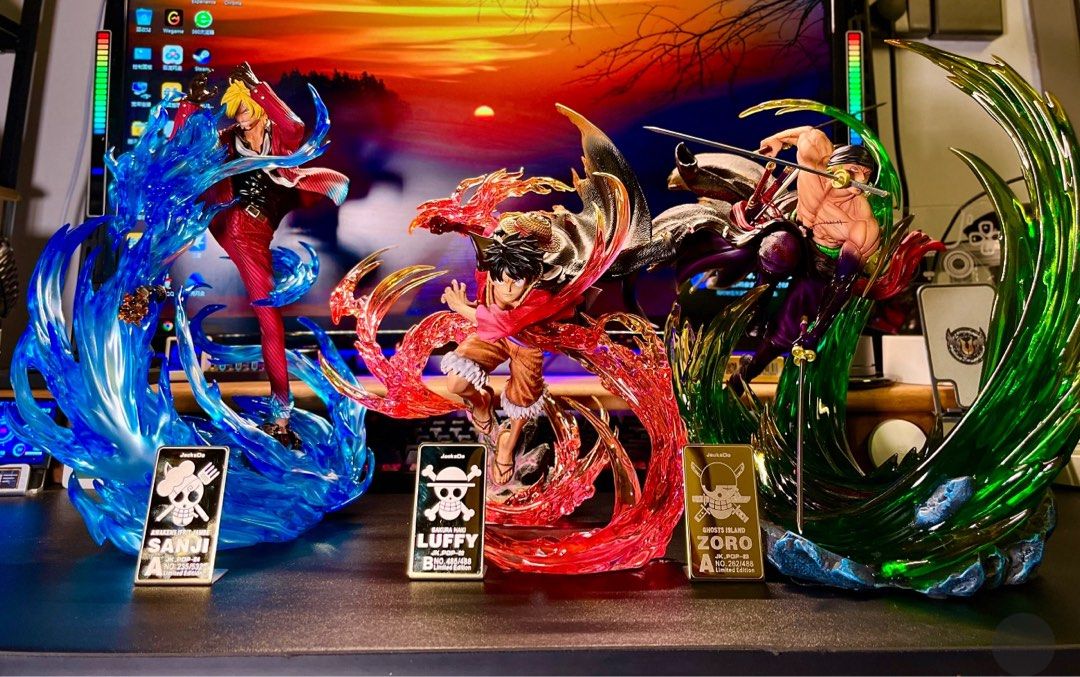 ワンピース 三害 フィギュア jacksdo Jacksdo studio - One Piece Trio Luffy, Zoro, Sanji, Toys