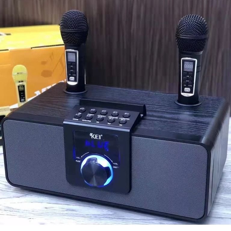 KEI-08 | Bluetooth Speaker | Free 2 Mic I Portable | Outdoor | Karaoke System I Good Quality Sound | Ready Stock