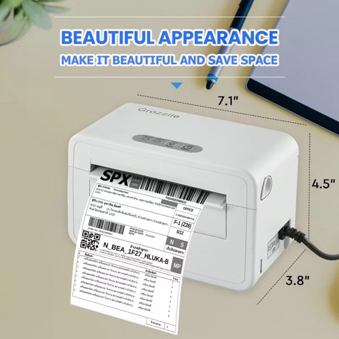 Thermal Printer Bluetooth Waybill Barcode Shipping Label Consignment Note Bluetooth Printer (Category: Printers, Scanners & Copiers) located in Singapore. Submitted by techsttop_sg (Listing ID 1371380839, Image 3). Description: 🔥 Must read 🔥 Cheaper and better than others FREE reliable doorstep delivery Brand new Refund will be provided immediately if unsatisfied Meet up will charge $2.00 extra. $92.00 for 1 Prefer delivery as meeting up is les