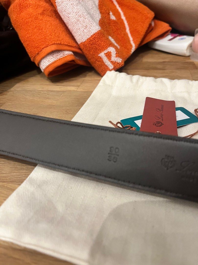 Loro Piana Belt (Leather/Suede) (Category: Belts) located in Cebu City. Submitted by b.rodriguez (Listing ID 1371410421, Image 3). Description: Dark brown Size 90 Brand new Bought last May 24, 2025 in Rome Complete with bag, tag and receipt Selling below retail RFS: too long for me.