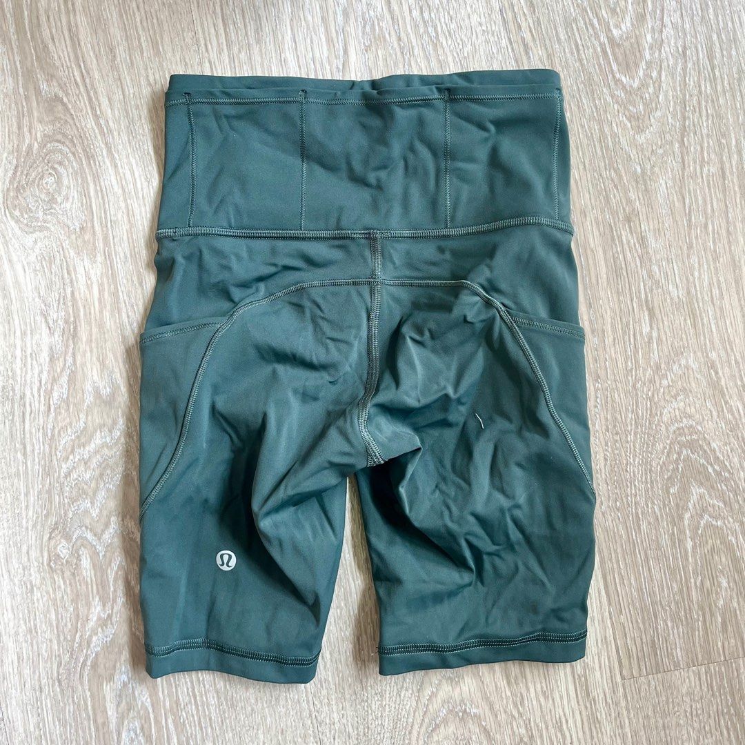 Lululemon Fast & Free High-Rise Short 6”7 Pocket (Category: Activewear) located in Taguig. Submitted by shopmica (Listing ID 1371404442, Image 2). Description: Bought from another Carousell account for 1.2k Tag is cut but best fits XS to S Navy green color.