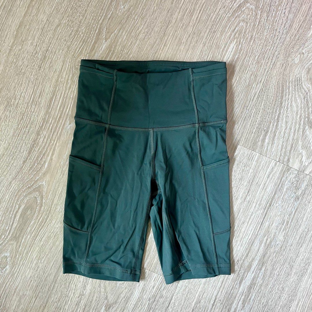 Lululemon Fast & Free High-Rise Short 6”7 Pocket (Category: Activewear) located in Taguig. Submitted by shopmica (Listing ID 1371404442, Image 1). Description: Bought from another Carousell account for 1.2k Tag is cut but best fits XS to S Navy green color.