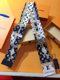 #LOUIS VUITTON LV Monogram Confidential bandeau 真絲頭巾 束髪帶 領巾 包配飾 黑白色 送女仔 女朋友 老婆禮物64200167415425110