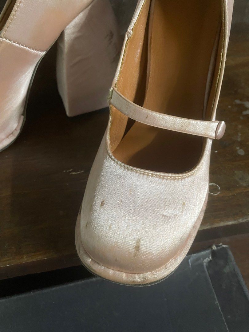 mary jane pink suede block heels (Category: Heels) located in Makati City. Submitted by fairylees (Listing ID 1371421683, Image 2). Description: visible flaws seen in pics.