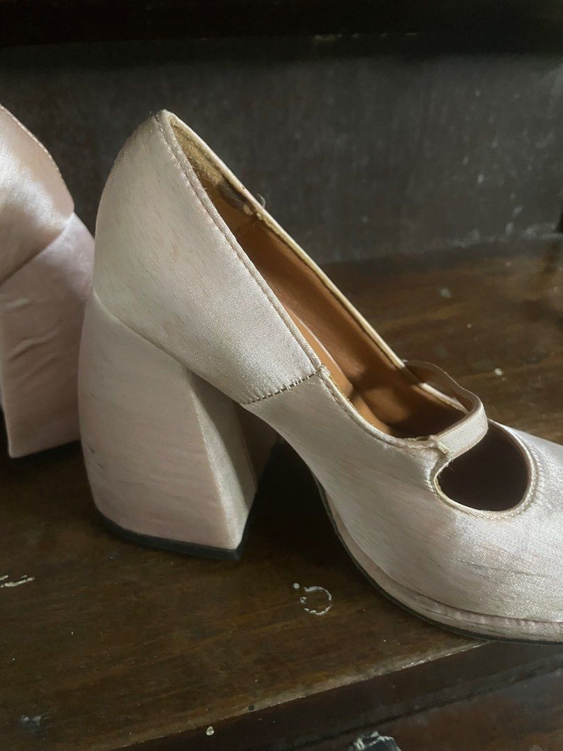 mary jane pink suede block heels (Category: Heels) located in Makati City. Submitted by fairylees (Listing ID 1371421683, Image 3). Description: visible flaws seen in pics.