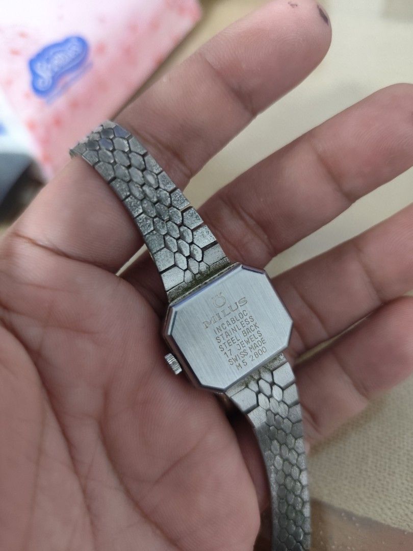 Milus (swiss made) (Category: Women's Watches) located in Navotas City. Submitted by mistej (Listing ID 1371529372, Image 3). Description: vintage milus swissmade winding watch authentic guaranteed in good working condition.