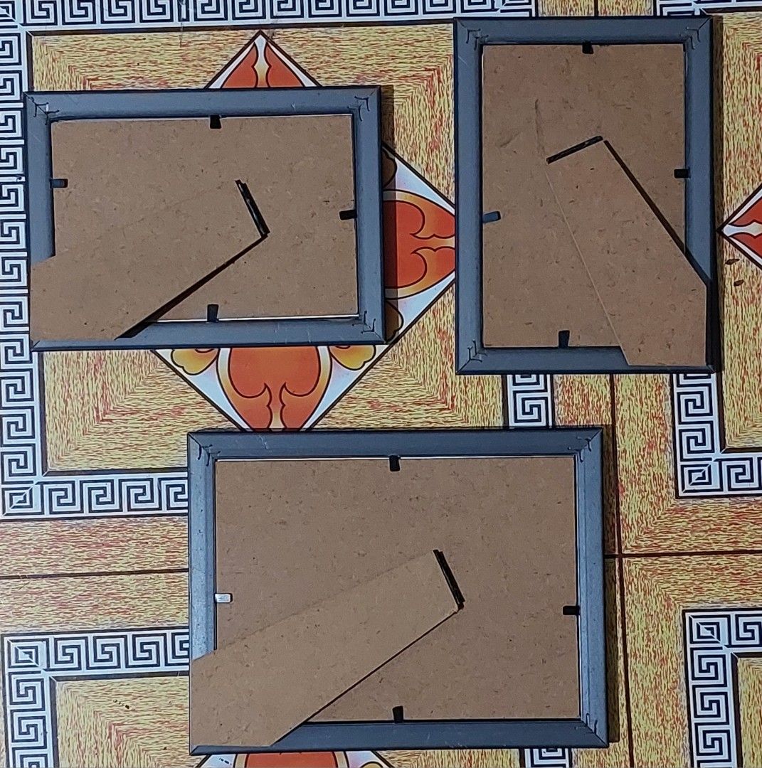 Picture Frames - 3 items for Take ALL (Category: Frames & Pictures) located in San Juan City. Submitted by jensminycorner (Listing ID 1371441222, Image 2). Description: Picture Frames - 3 items for Take ALL 🟥 3 frames includes the following sizes⬇️ 2 frames size 10x15cm 1 frame size 13x18cm 🟥 Used good condition. No issue. 🟥 With closer look na pictures paki check sa post. 🟥 This is a personal preloved items. Manage your expectation. Pass sa 