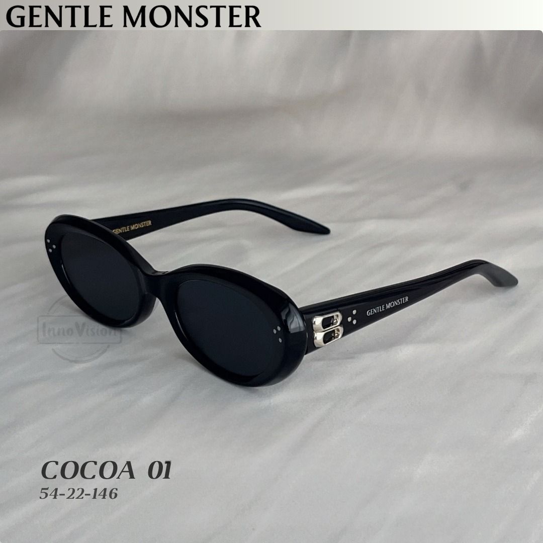 Gentle Monster - Cocoa 01 – Oval Sunglasses | Polished Black Frame