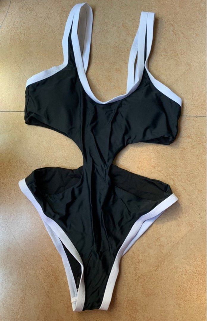 Shein Black one piece swimsuit (Category: Bikinis & Swimsuits) located in Las Pinas. Submitted by jhemmm__ (Listing ID 1371363753, Image 1). Description: Fixed Price! Info: • bought it for ₱248 • Selling it for ₱240 • Never been used for swimming, just tried it with my clothes on to know if it fits but its too loose on me • it has a dirt on the white lining maybe because of accidentally stepping on it while trying it on • Size: Medium Payment Met