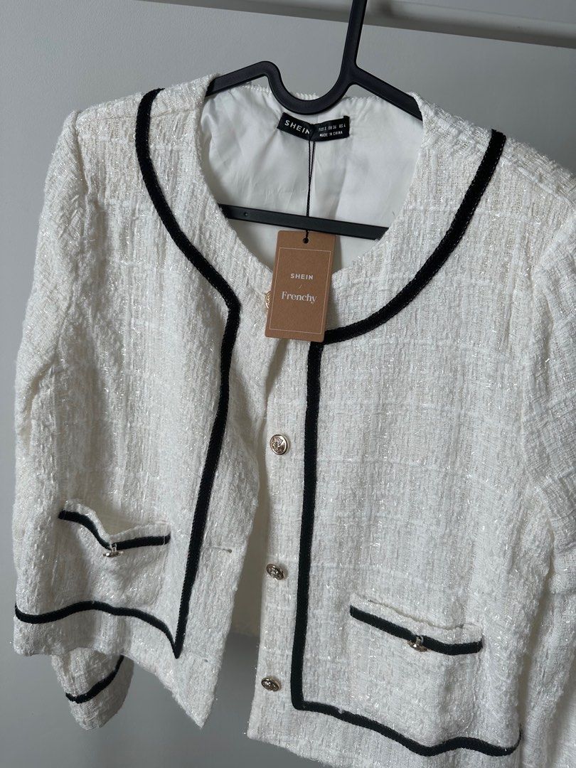 SHEIN Women’s Frenchy Jacket (Category: Coats, Jackets and Outerwear) located in Bayan Lepas. Submitted by httpdons (Listing ID 1371452698, Image 2). Description: 💯 Brand new 🧹 Clearing up wardrobe .