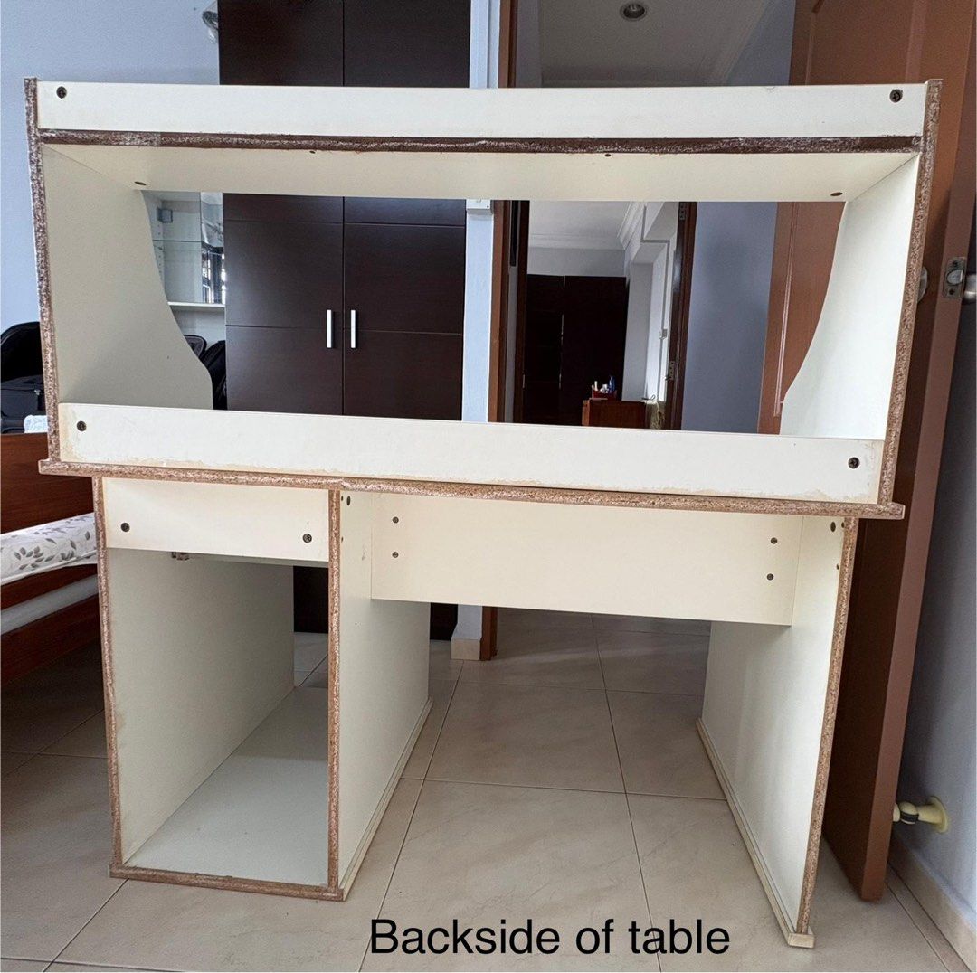 Study Table (Category: Tables & Sets) located in Singapore. Submitted by tweedledeeeee (Listing ID 1371422531, Image 3). Description: Very good condition, Pick up from home! you can come for inspection if you like as well. (good discount if u buy the foldable guestbed as well).