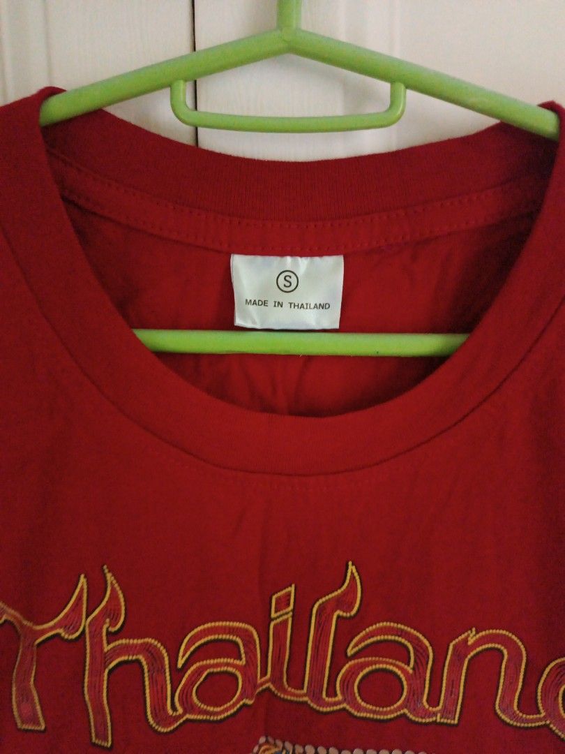 Thailand red shirt (Category: Shirts) located in Rizal. Submitted by decluttertoreuse (Listing ID 1371450858, Image 2). Description: Size S M this is never been used, old stock, and for declutter (negotiable).