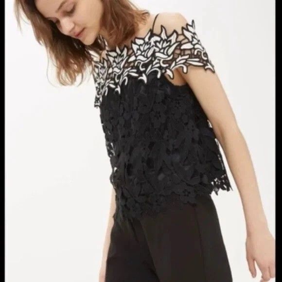 Topshop Cold Shoulder Cutout Top (Category: Sleeveless) located in Quezon City. Submitted by six_half (Listing ID 1371443473, Image 1). Description: Used 3 times No Flaws Lined Body Length: 18" Width: 16".