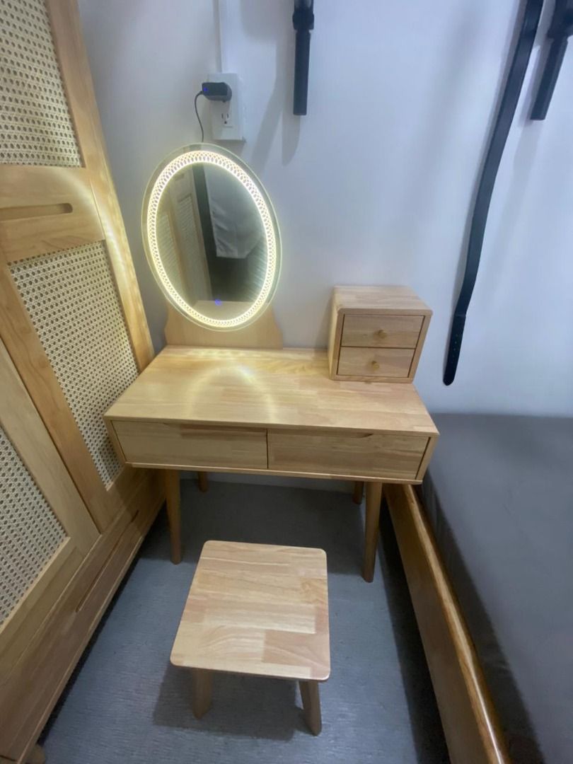 Vanity Dress Table [tb505] (Category: Tables & Sets) located in Quezon City. Submitted by johnericna90745 (Listing ID 1371378996, Image 3). Description: It can not only replace small furniture such as bedside tables for storage, but also modify the corner Size/s: 80cm (31in) * 40cm (15in) * H126cm (49in) = ₱ 10,000 .