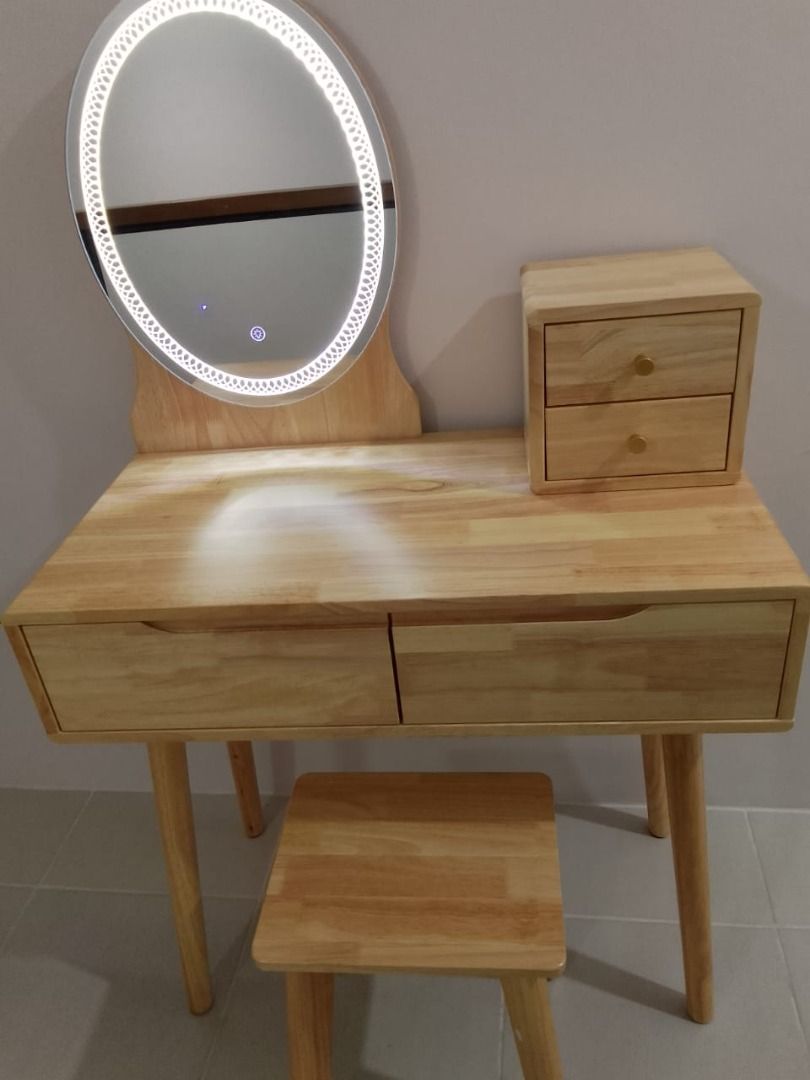 Vanity Dress Table [tb505] (Category: Tables & Sets) located in Quezon City. Submitted by johnericna90745 (Listing ID 1371378996, Image 2). Description: It can not only replace small furniture such as bedside tables for storage, but also modify the corner Size/s: 80cm (31in) * 40cm (15in) * H126cm (49in) = ₱ 10,000 .