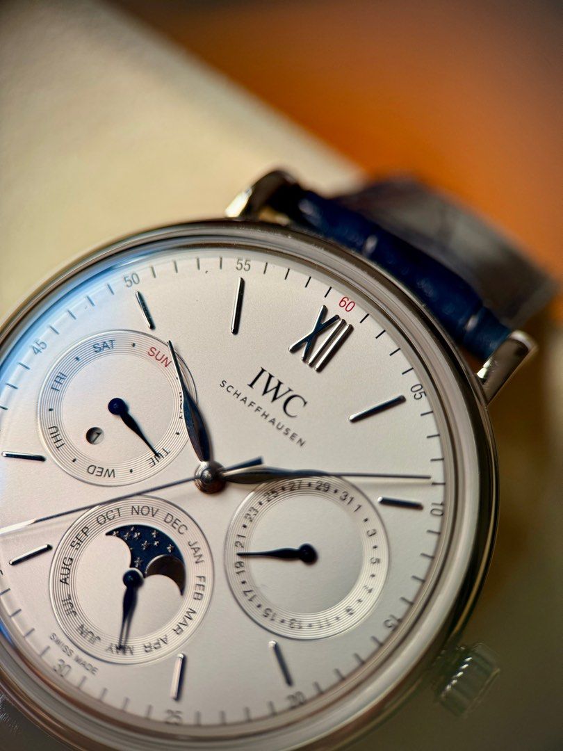 ✅ BEST VALUE IWC Portofino Perpetual Calendar Ref. IW344601 Portugieser (Category: Watches) located in Singapore. Submitted by deuceseven (Listing ID 1371580422, Image 2). Description: Condition: 9.9+/10 (High Mint, unpolished, and under Int’l warranty‼️) The IWC Portofino Perpetual Calendar is more than a superb offering—it’s a statement of refinement, representing the pinnacle of modern grand complication from IWC🫡 ✅ Ref. IW344601 ✅ Complete s
