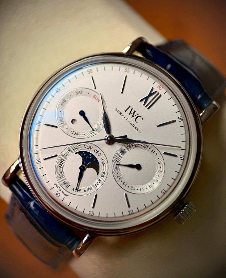 ✅ BEST VALUE IWC Portofino Perpetual Calendar Ref. IW344601 Portugieser (Category: Watches) located in Singapore. Submitted by deuceseven (Listing ID 1371580422, Image 1). Description: Condition: 9.9+/10 (High Mint, unpolished, and under Int’l warranty‼️) The IWC Portofino Perpetual Calendar is more than a superb offering—it’s a statement of refinement, representing the pinnacle of modern grand complication from IWC🫡 ✅ Ref. IW344601 ✅ Complete s