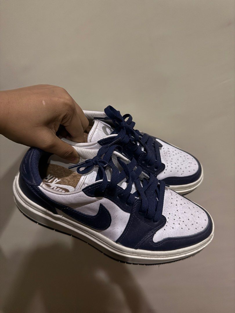 Air Jordan1 Low Elevate Midnight Navy (Category: Sneakers) located in Cagayan de Oro. Submitted by vgiveraaa (Listing ID 1371674499, Image 1). Description: Lightly used!!! (Used during photoshoots lang never worn with long walks) Just needs cleaning (dust lang po nasa photos) W/o box (na misplace na) Rfs: decluttering. not my style anymore .