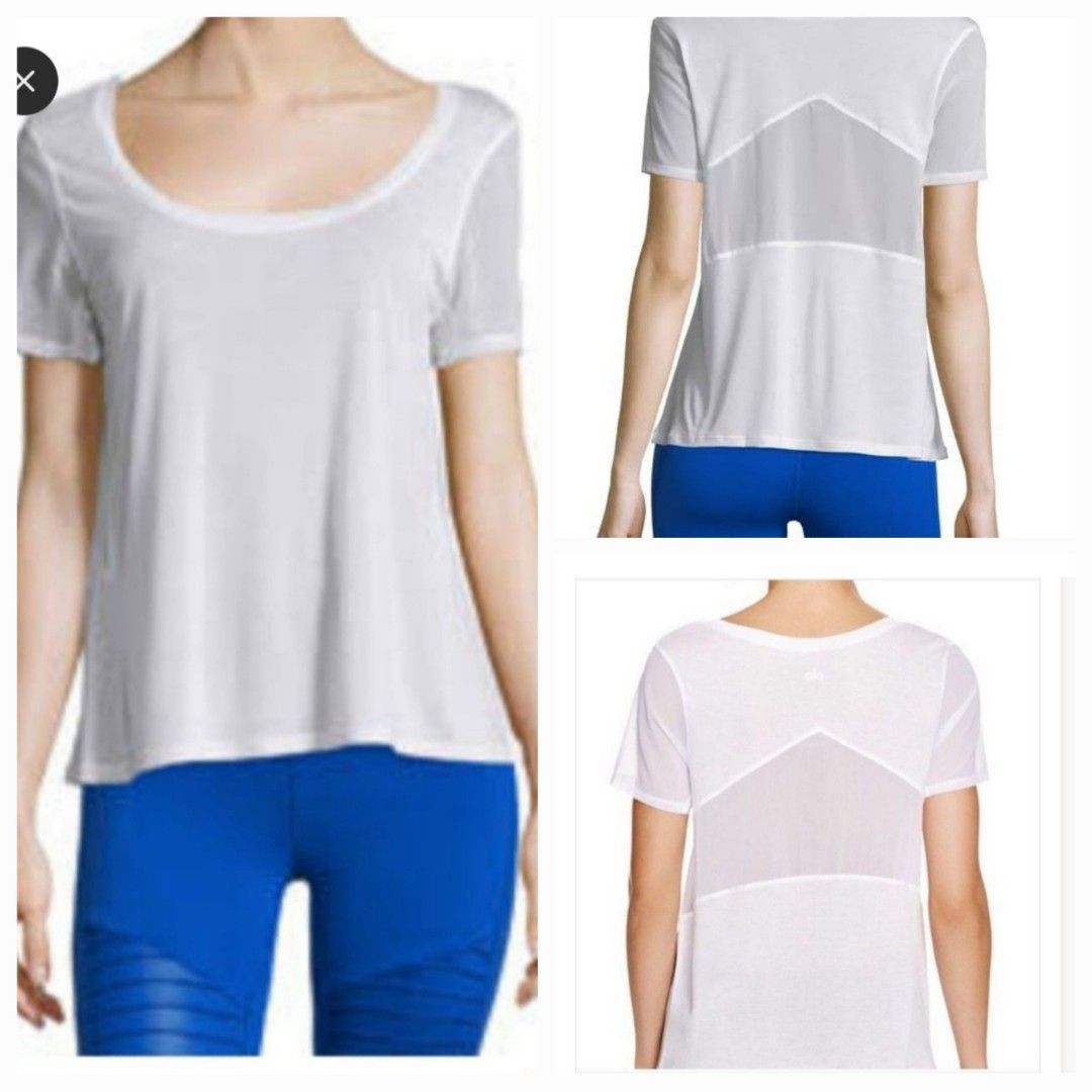 Alo Yoga Short Mesh Sleeves (Category: Activewear) located in Manila. Submitted by marygsc03 (Listing ID 1371632587, Image 1). Description: MEASUREMENTS: Length: 24½" Armpit To Armpit: 18½.