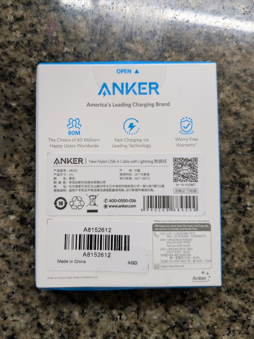 Anker USB-A to Lightning Cable (Category: Chargers & Cables) located in Quezon City. Submitted by joewack (Listing ID 1371640401, Image 3). Description: Anker USB-A to Lightning Cable original brand new sealed loc Quezon City shipping Lalamove cod/Gcash/Maya.