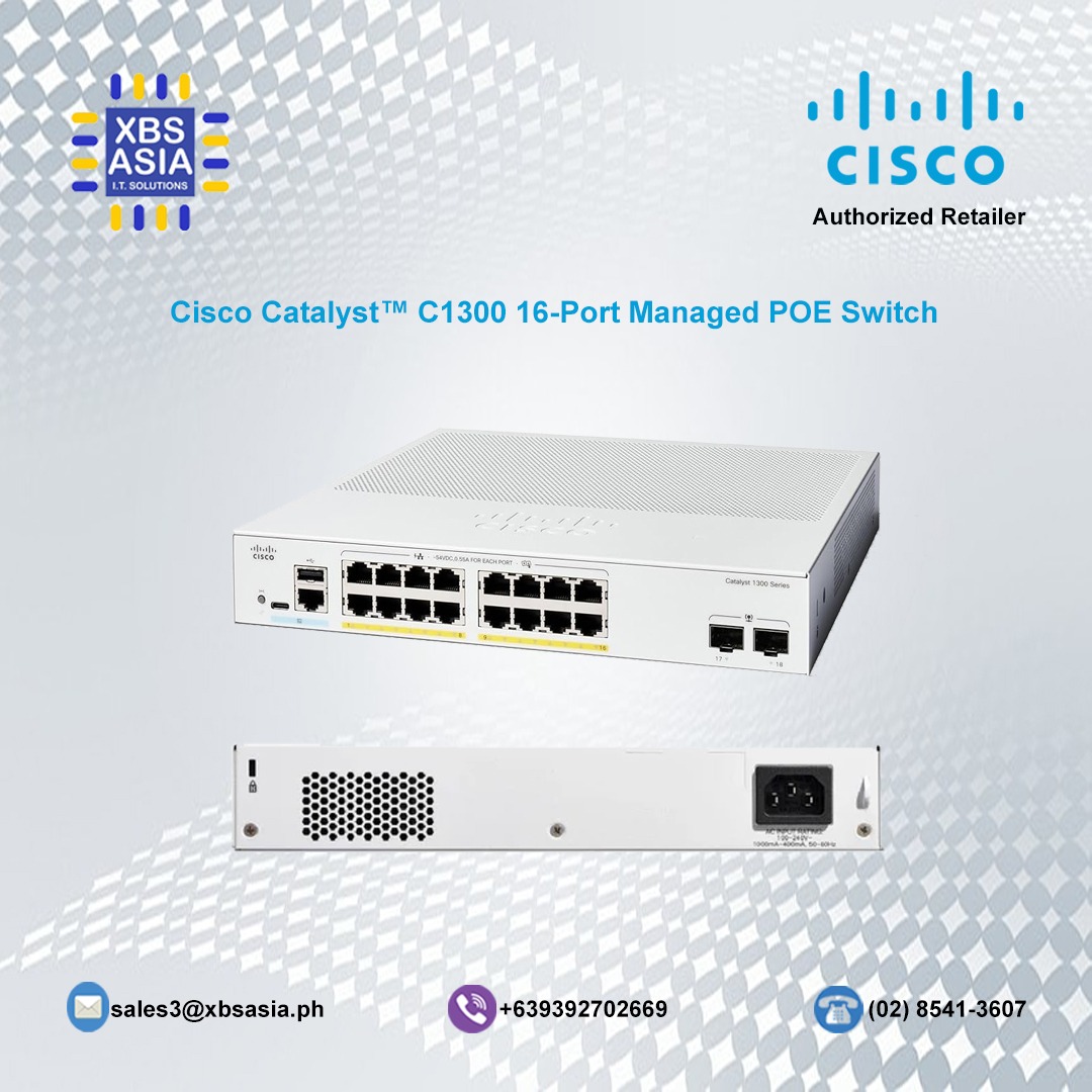 Cisco Catalyst C1300 16-Port POE Managed Switch, Computers & Tech ...