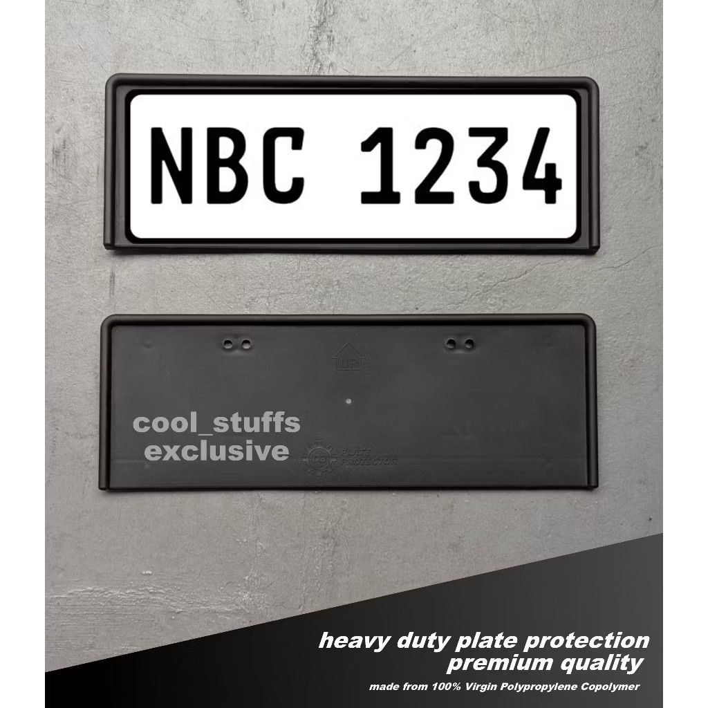 D3 premium plate protector made in taiwan (Category: Other Automotive Parts and Accessories) located in Quezon City. Submitted by c0ol_stuff (Listing ID 1371611417, Image 1). Description: sold as pairs premium heavy duty.