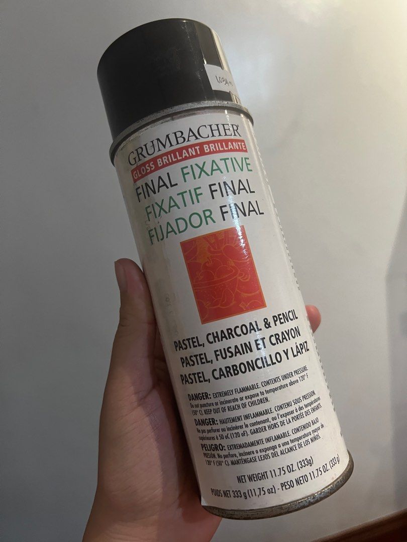 Decluttering: Grumbacher Final Fixative (Gloss) (Category: Makeup) located in Quezon City. Submitted by kte15 (Listing ID 1371645046, Image 1). Description: I prefer the matte fixative. DM for inquiries, thanks!.