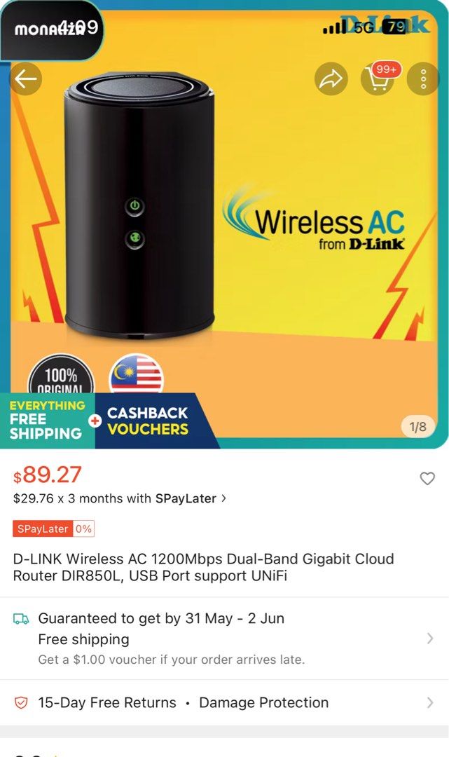 D-Link Router AC 1200 Dual Band Gigabit63202632857602113
