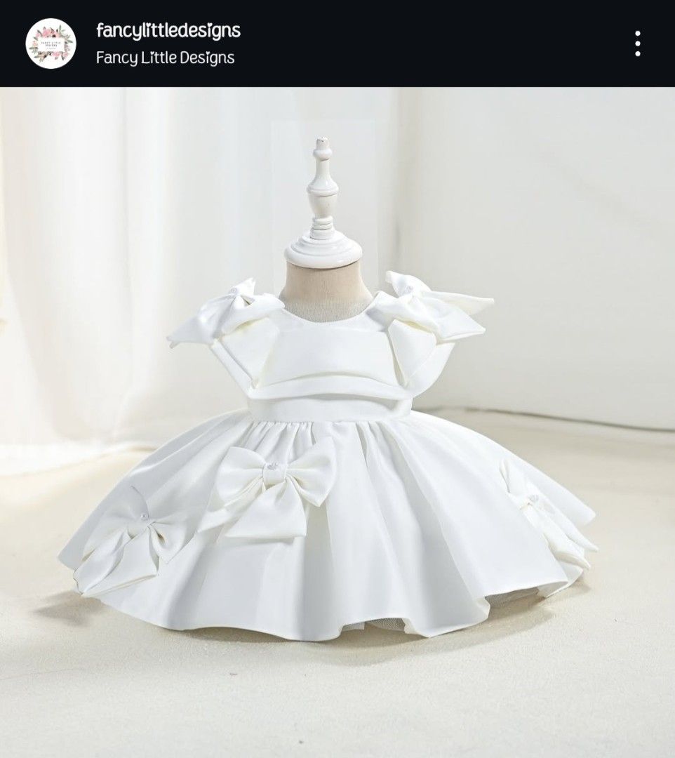 Fancy Little Designs Baptism dress (Category: Babies & Kids Fashion) located in Boac. Submitted by maeleynes (Listing ID 1371615633, Image 1). Description: Used for 2 hours fit for 0-6 months with headband and shoes with box orig price is 3.5k at Rustan's pls PM me for details and pics. ✨️.