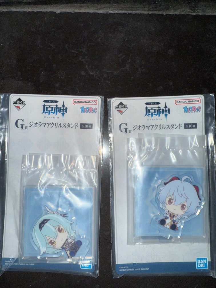 Genshin Impact sealed Bandai Namco Eula and Ganyu acrylic stand (Category: Character Goods) located in Los Banos. Submitted by terelle.jpg (Listing ID 1371646118, Image 1). Description: .
