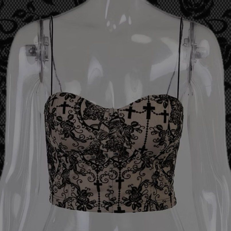 gothic grunge alternative cross misa amane spaghetti strap top (Category: Sleeveless) located in Quezon City. Submitted by miraeoo (Listing ID 1371722586, Image 1). Description: Only used once, still good as new! - no visible flaws rfs: too loose on me Kindly message me for any questions^^.