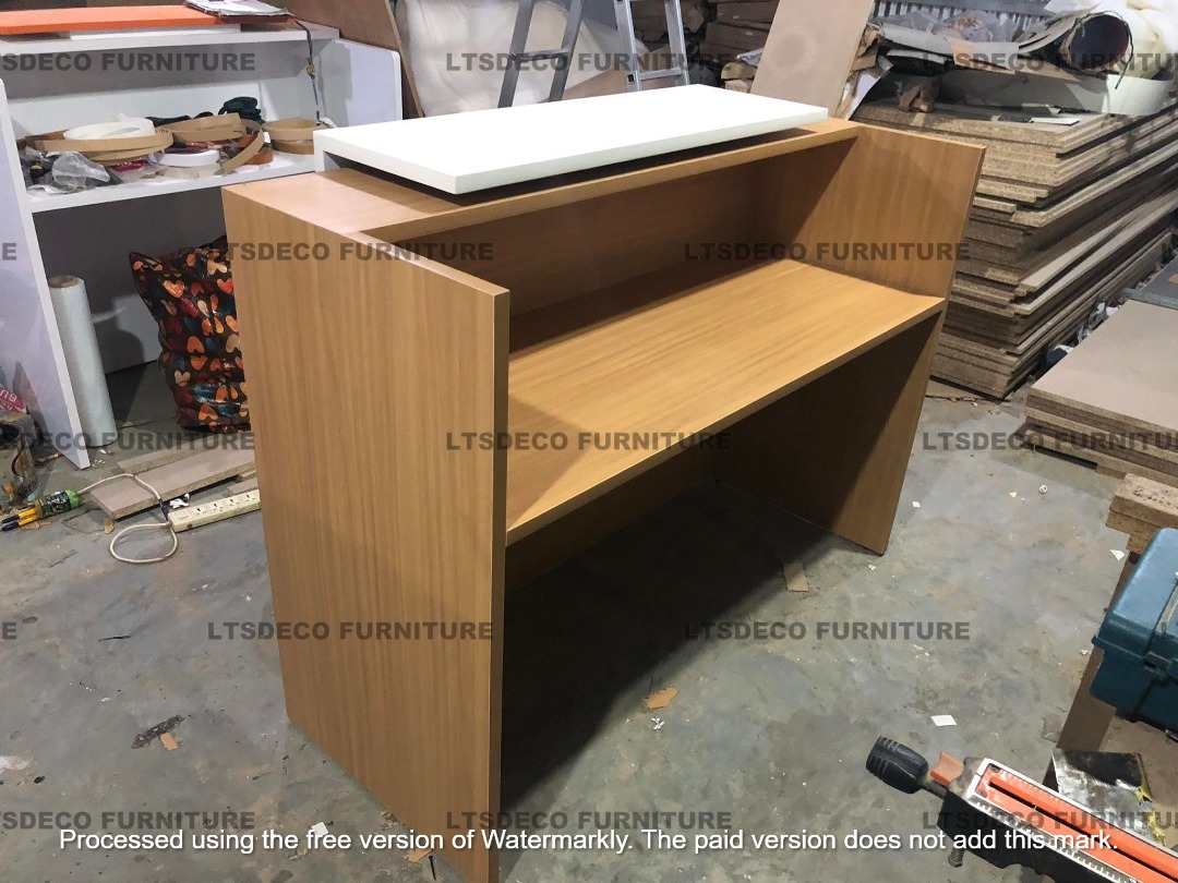 HPL LAMINATED FINISH RECEPTION COUNTER TABLES OFFICE PARTITION ...