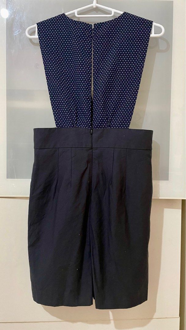 Korean Jumper skirt (Category: Jumpsuits) located in Taguig. Submitted by lam_decluttering (Listing ID 1371639374, Image 2). Description: Jumper only (blouse not included) color: navy blue can fit xsmall to small waist 24 to 27 inches dress length 31 inches.